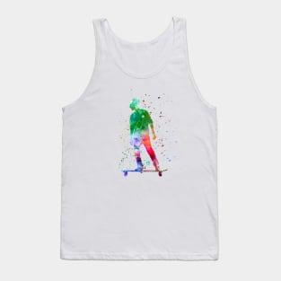 Man skateboard in watercolor Tank Top